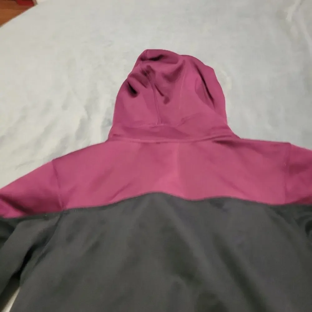 NIKE JORDAN Therma Fit Hoodie Coat Red Black Gray‎ Girls Size XL 14 Year